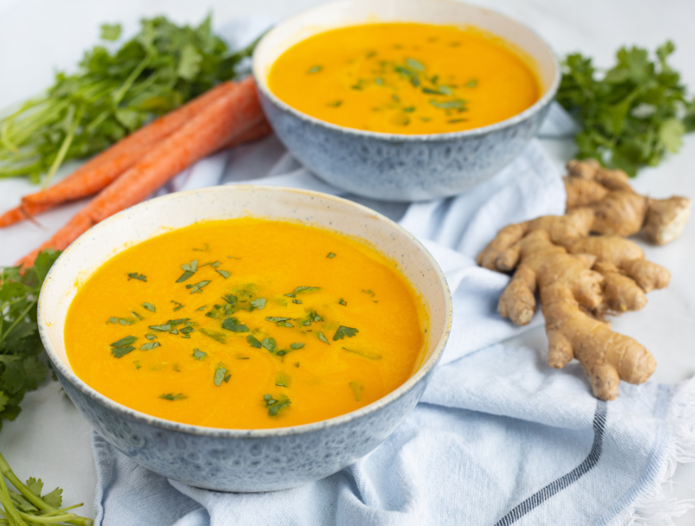 Bowl of carrot ginger soup