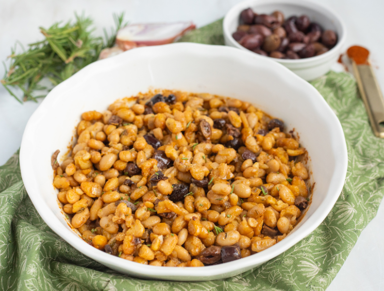 Smoked Paprika Beans with Rosemary & Olives