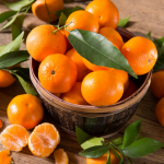 Wood bowl of mandarin oranges